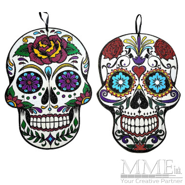 Glittered Day of the Dead Skulls